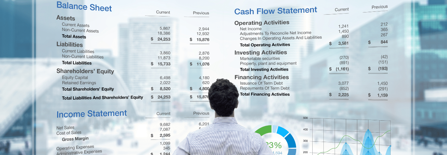 Man Looking at Large Financial Statement | Rea