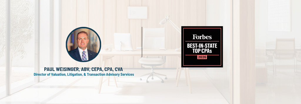 Paul Weisinger Recognized on Forbes’ Best‑in‑State CPAs List 
