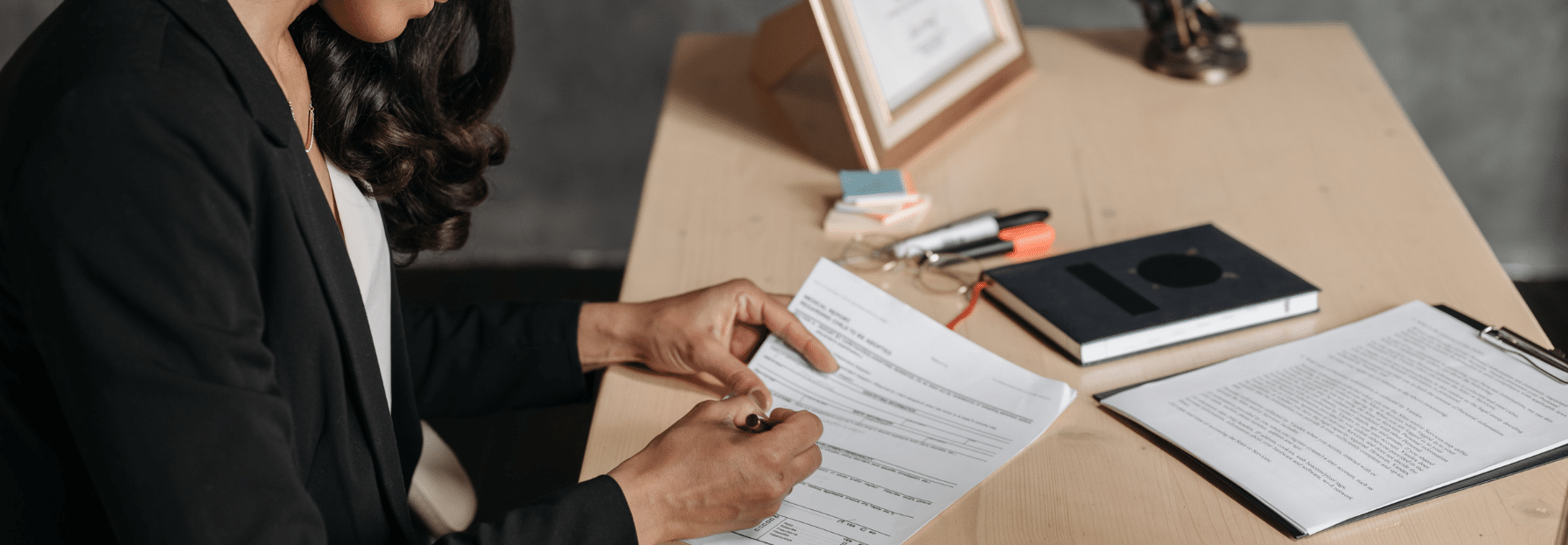 Woman working on paperwork